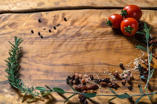 Food cooking wood background, ingredients for preparation vegan dishes, tomatos. High quality photo