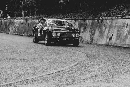 PESARO COLLE SAN BARTOLO , ITALY - OTT 10 - 2021 : ALFA ROMEO JUNIOR SCALINO on an old racing car in rally