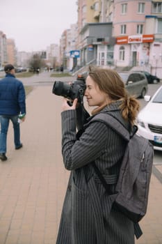 young woman traveler at Antakya city streets