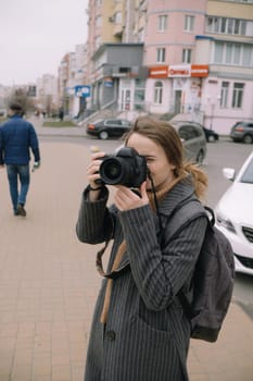 young woman traveler at Antakya city streets