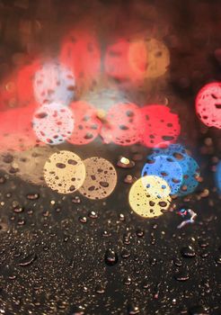 Night Drops Light Blur Bokeh Color Background