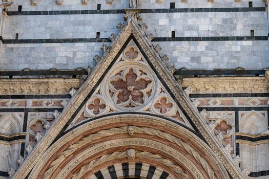 detail of the cathedral of Siena and its workings