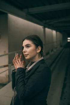 woman portrait on the parking