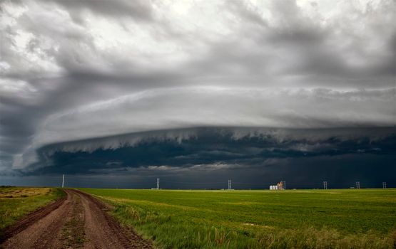 Major Saskatchewan storm in summer rural Canada