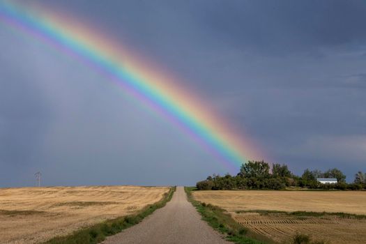 Prairie Rainbow in Saskatchewan Canada Beautiful Scene
