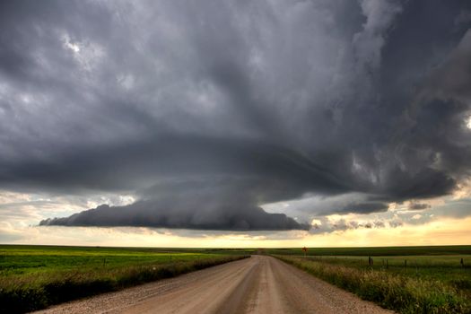 Major Saskatchewan storm in summer rural Canada