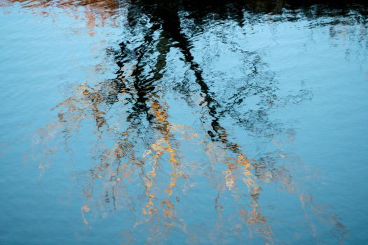 abstract reflection in River at Sunset scenic