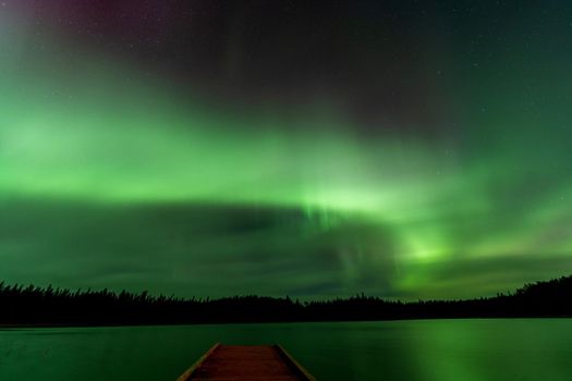 Aurora explosion in Saskatchewan Canada very colorful pulsating