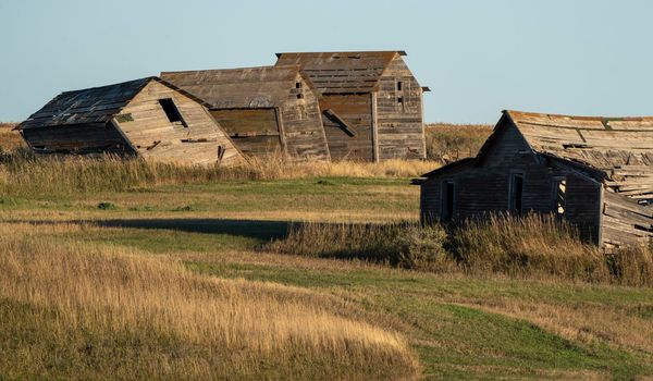 Old Farm Ranch in the Prairie of Saskatchewan