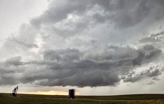 Ominous Storm Clouds Prairie Summer Rural Scene