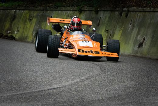 PESARO , ITALY - OTT 10 - 2021 : vintage CAR MARCH F2 IN RACE IN PESARO SAN BARTOLO