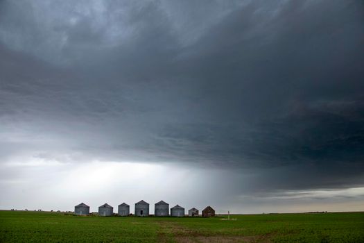 Ominous Storm Clouds Prairie Summer Rural Scene