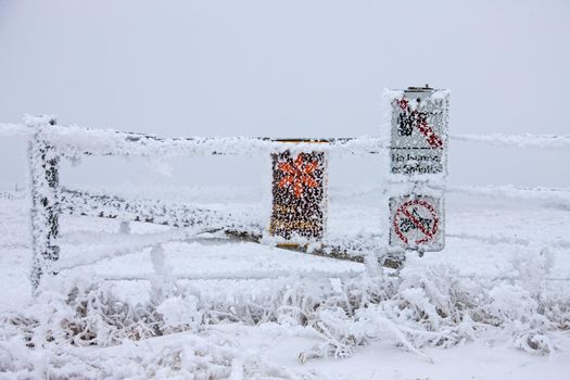 Winter Frost Saskatchewan Canada ice storm sign