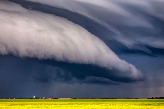 Prairie Storm Clouds in Saskatchewan Canada dramatic Scene