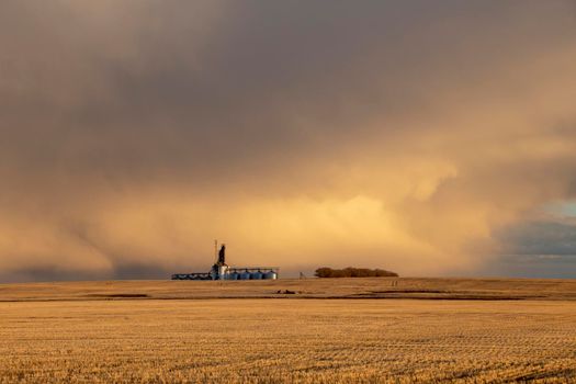 Prairie Storm Clouds rural Saskatchewan Grain Elevator