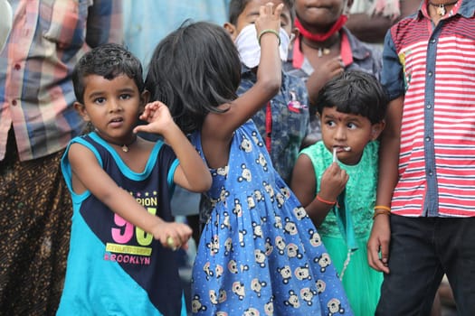 Indian poor Children watching Hyderabad India 5th march 2023