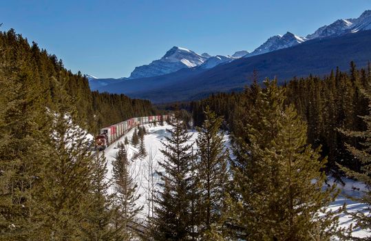 Lake Louise Rocky Mountains Train Tracks Morants Curve Canada
