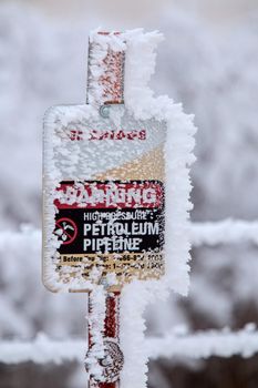 Winter Frost Saskatchewan Canada ice storm sign