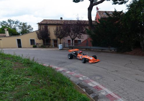 PESARO , ITALY - OTT 10 - 2021 : vintage CAR MARCH F2 IN RACE IN PESARO SAN BARTOLO