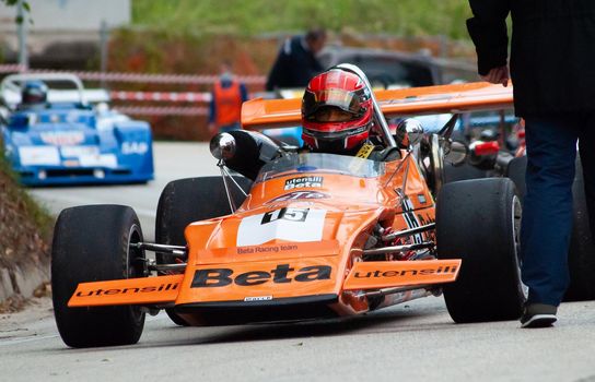 PESARO , ITALY - OTT 10 - 2021 : vintage CAR MARCH F2 IN RACE IN PESARO SAN BARTOLO