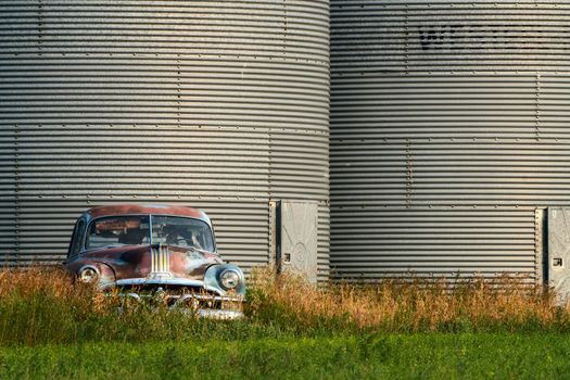 Antique Car Abandoned in Prairie Saskatchewan Canada