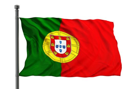 Flag of portugal on white background