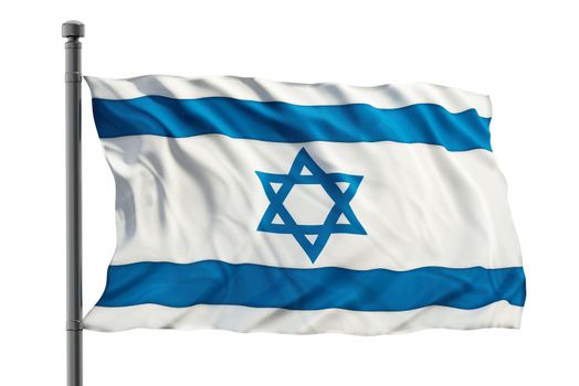 Flag of Israel isolated on white background