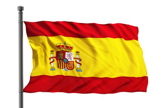 Flag of spain isolated on white background