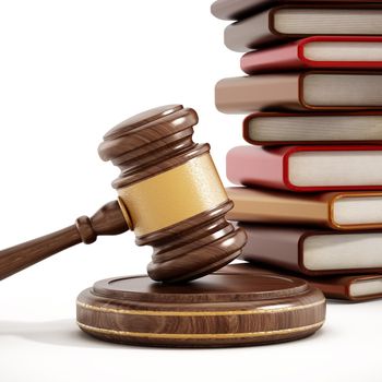 Gavel and books. Law concept.