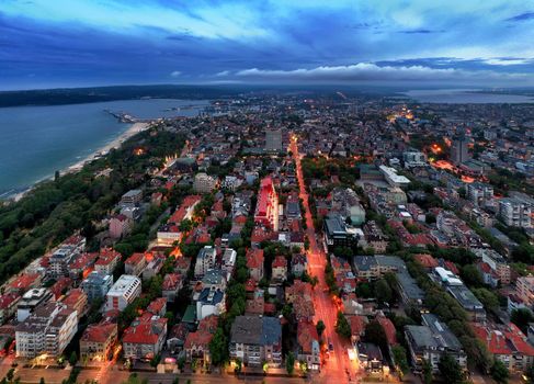 Varna, Bulgaria aerial drone view. Beautiful panorama of city