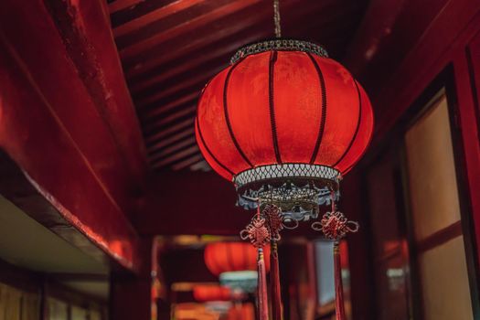 Chinese red lanterns for chinese new year. Chinese lanterns during new year festival.