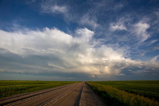 Ominous Storm Clouds Prairie Summer Rural Scene