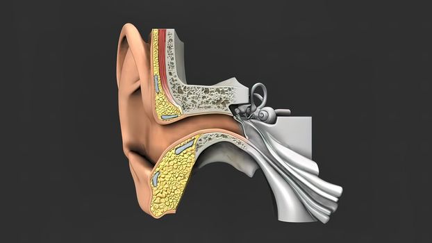 3d medical illustration of the Human Ear