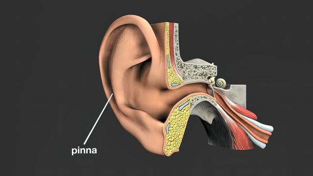 3d medical illustration of the Human Ear