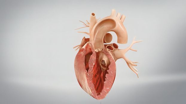 Coronary reimplantation in ascending aortic aneurysm 3D Render