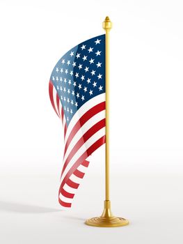 American flag isolated on white background.