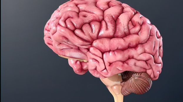 Cerebrospinal fluid inside the skull 3D illustration