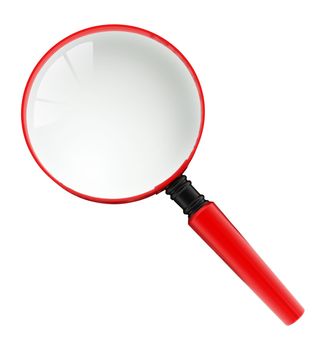 Magnifying glass isolated on white background.