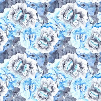 Blue and grey tye dye fantasy pattern