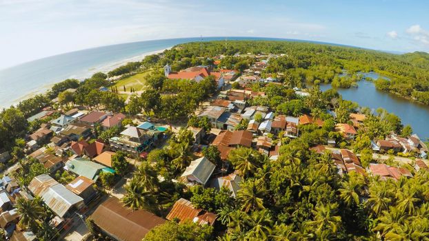 Philippine Village. Aerial view. The island of Bohol. Anda city