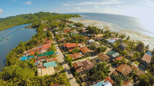 Philippine Village. Aerial view. The island of Bohol. Anda city