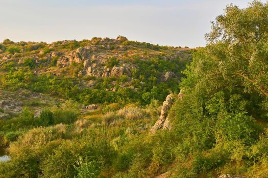 Deep narrow rocky valley, washed out by water or artificial