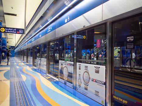 The Dubai Metro inside the station is underground.