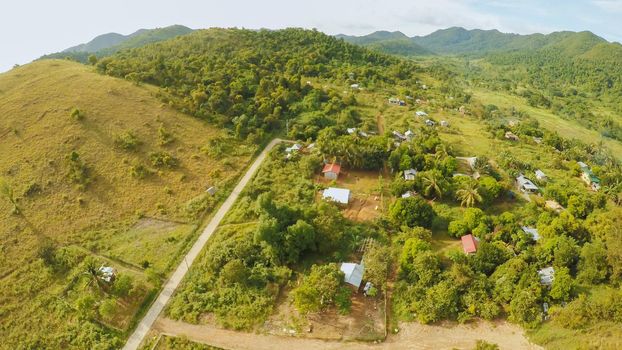 Aerial View philippines village in Busuanga island