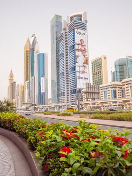 Skyscrapers on Sheikh Zayed Road in Dubai.