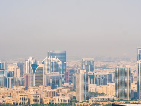 Panorama of the area with skyscrapers in Dubai