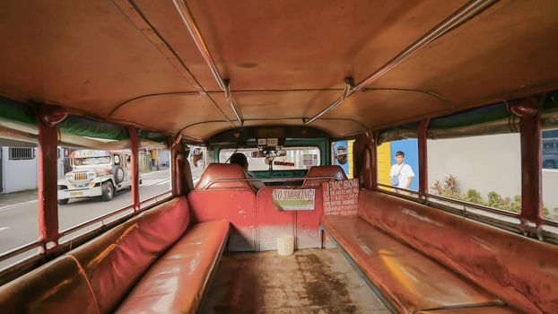 Salon empty Filipino jeepney taxi