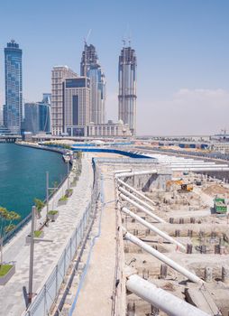 Construction of a subway station in Dubai.