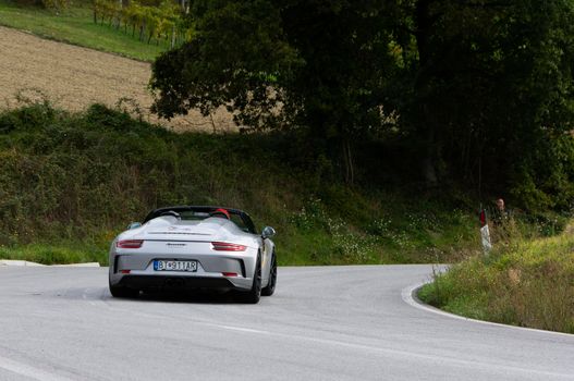 2020 : porsche 911 speedster on an old racing car in rally Mille Miglia 2020 the famous italian historical race (1927-1957