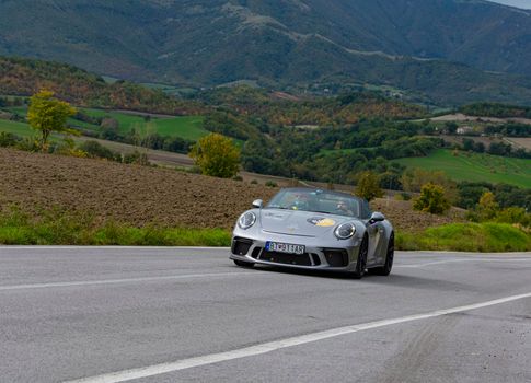 2020 : porsche 911 speedster on an old racing car in rally Mille Miglia 2020 the famous italian historical race (1927-1957